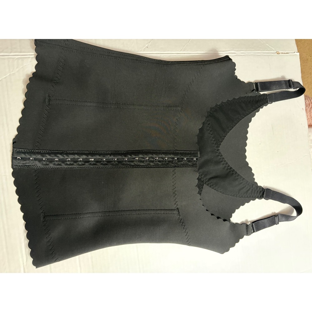 Prima Valentina Black Shapewear Camisole Hook Eye Front Waist Trainer Medium - Picture 5 of 11